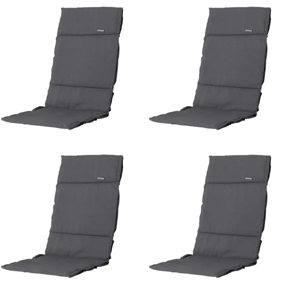 Madison - Tuinkussen Fiber Deluxe Panama grey - Ca. 125x50 cm - Set van 4