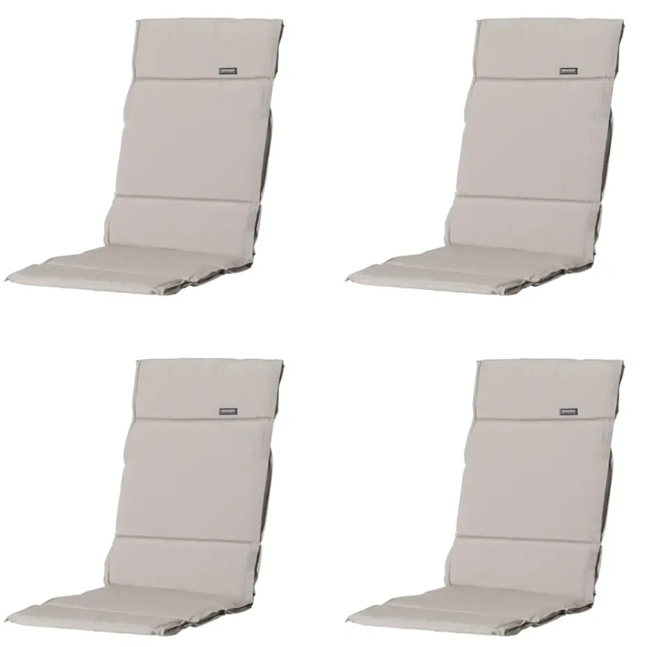 Madison - Tuinkussen Fiber Deluxe Panama linnen - Ca. 125x50 cm - Set van 4
