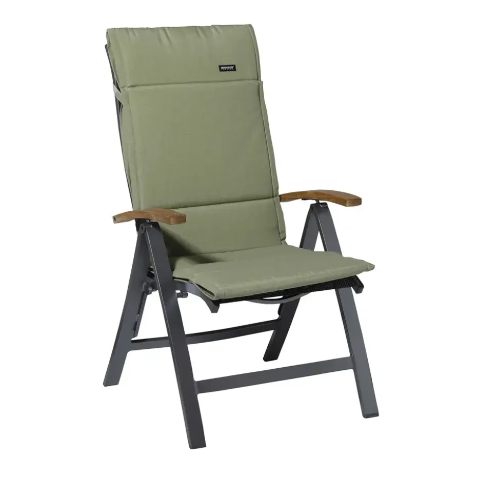 Madison - Tuinkussen Fiber Deluxe Panama sage - Ca. 125x50 cm - Set van 4