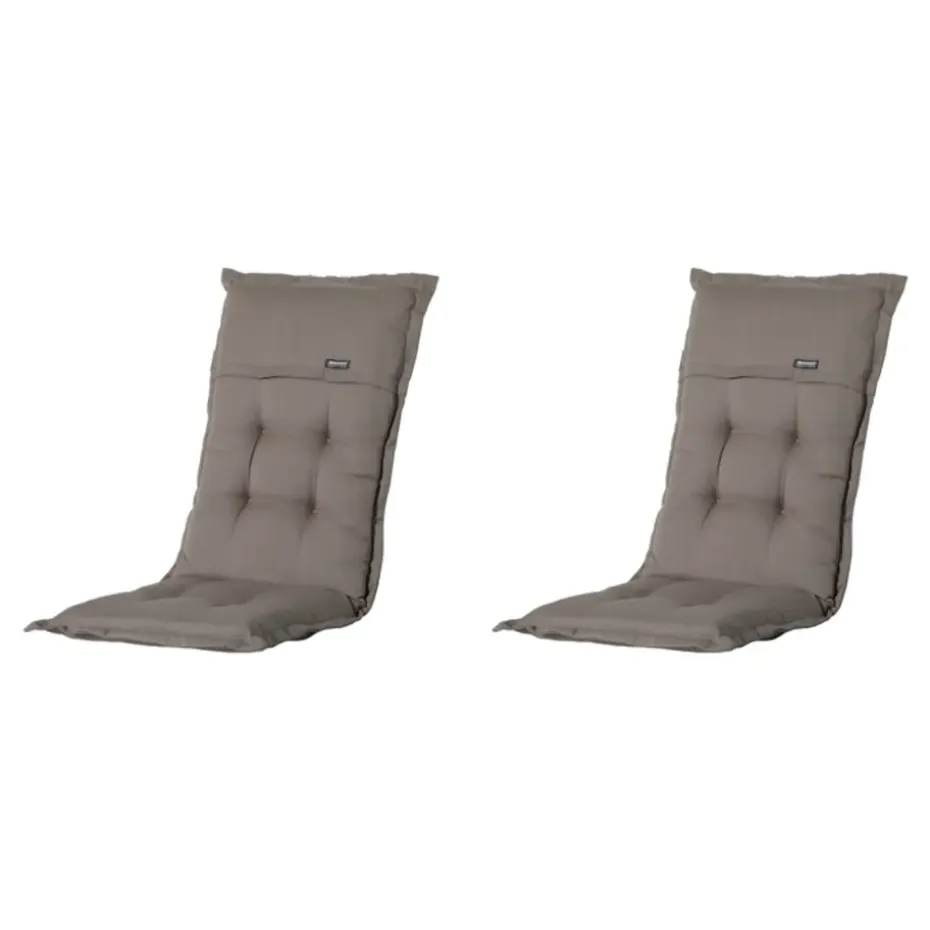 Madison - Tuinkussens Hoge Rug Rib Liver - 123x50 - Bruin/Grijs - 2 Stuks