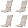 Madison - Tuinstoelkussen Hoge Rug Florina purple - Ca. 120x50 cm - Set van 4