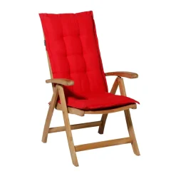 Madison - Tuinstoelkussen Lage Rug Panama red - Ca. 105x50 cm - Set van 4