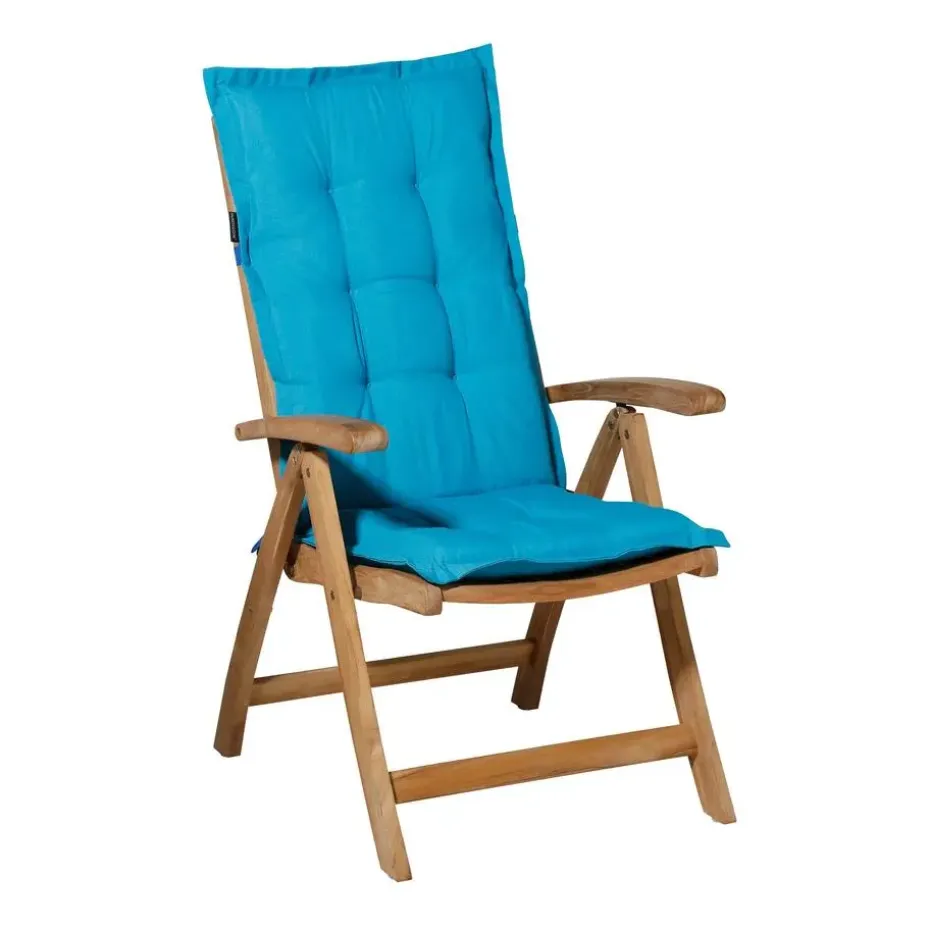 Madison - Tuinstoelkussen Hoge Rug Panama aqua - Ca. 123x50 cm - Set van 4