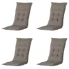 Madison - Tuinstoelkussen Hoge Rug Rib liver - Ca. 123x50 cm - Set van 4