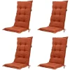 Madison - Tuinstoelkussen Lage Rug Basic terra - Ca. 105x50 cm - Set van 4