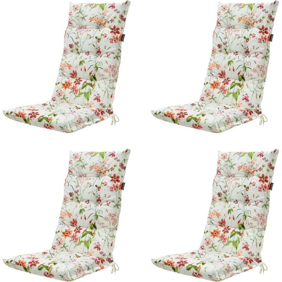Madison - Tuinstoelkussen Hoge Rug Milly natural - Ca. 123x50 cm - Set van 4