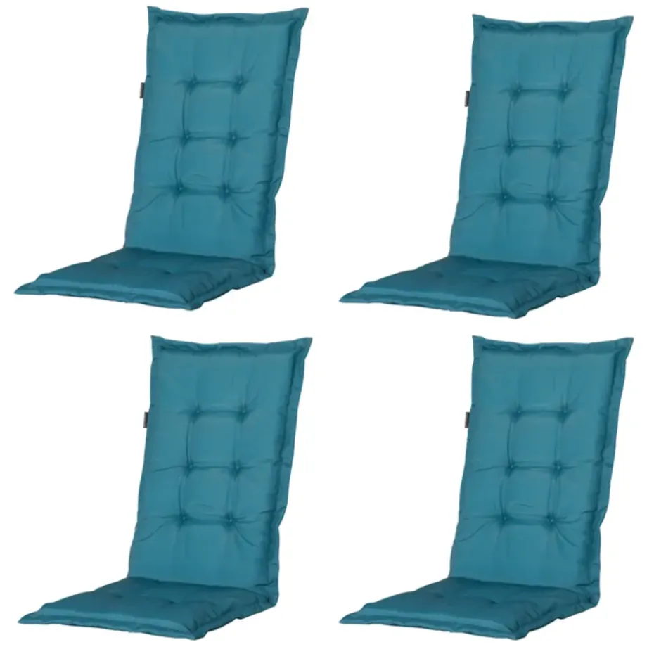 Madison - Tuinstoelkussen Hoge Rug Panama sea blue - Ca. 123x50 cm - Set van 4
