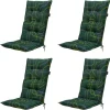 Madison - Tuinstoelkussen Hoge Rug Joah green - Ca. 123x50 cm - Set van 4