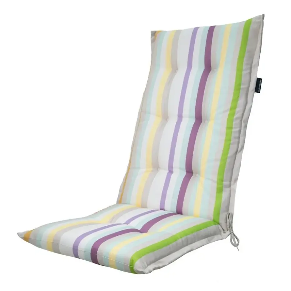 Madison - Tuinstoelkussen Hoge Rug Righe purple - Ca. 123x50 cm - Set van 4