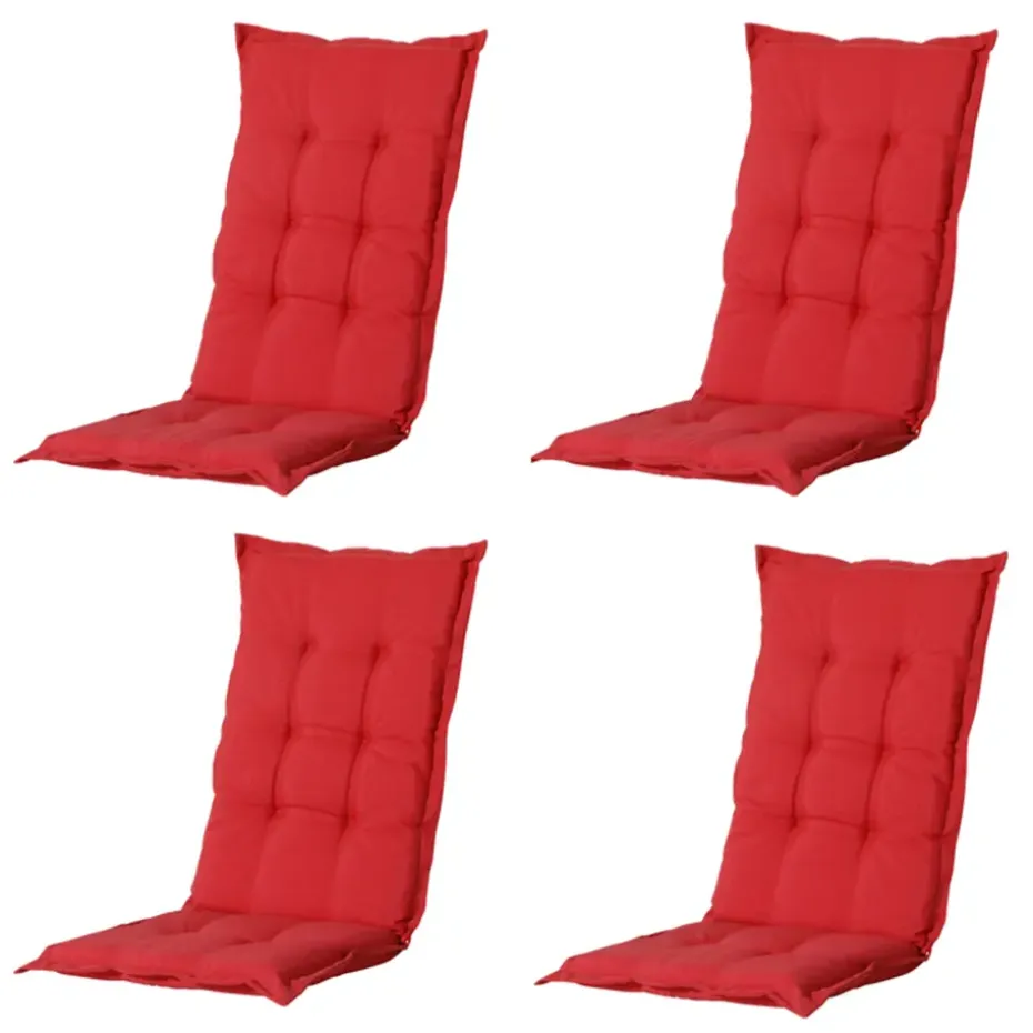Madison - Tuinstoelkussen Hoge Rug Panama brick red - Ca. 123x50 cm - Set van 4