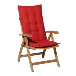 Madison - Tuinstoelkussen Hoge Rug Panama brick red - Ca. 123x50 cm - Set van 4