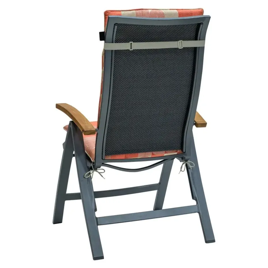Madison - Tuinstoelkussen Hoge Rug Jacky terra - Ca. 120x50 cm - Set van 4