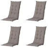 Madison - Tuinstoelkussen Hoge Rug Panama taupe - Ca. 123x50 cm - Set van 4