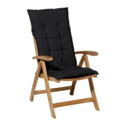 Madison - Tuinstoelkussen Hoge Rug Panama black - Ca. 123x50 cm - Set van 4