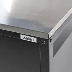 MAENZA - Buitenkeukenkast 3-deurs - Zwart - Staal