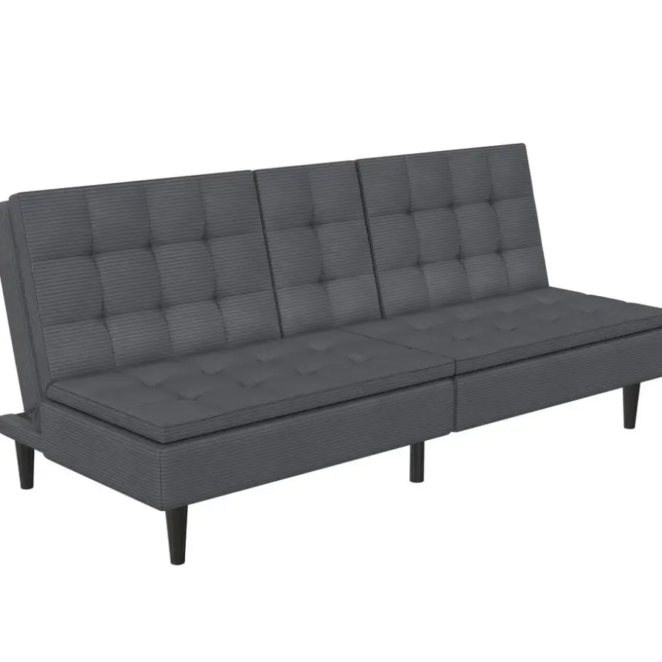 Maine - Slaapbank in antraciet ribstof