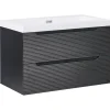 MAKANA - Badkamermeubel met wastafel - Zwart - 80 cm - MDF