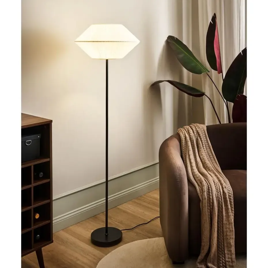 MAKETSI - Staande lamp - Wit - IJzer/Stof
