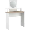 Make-uptafel Hardy-136cm-met spiegel-wit/eik