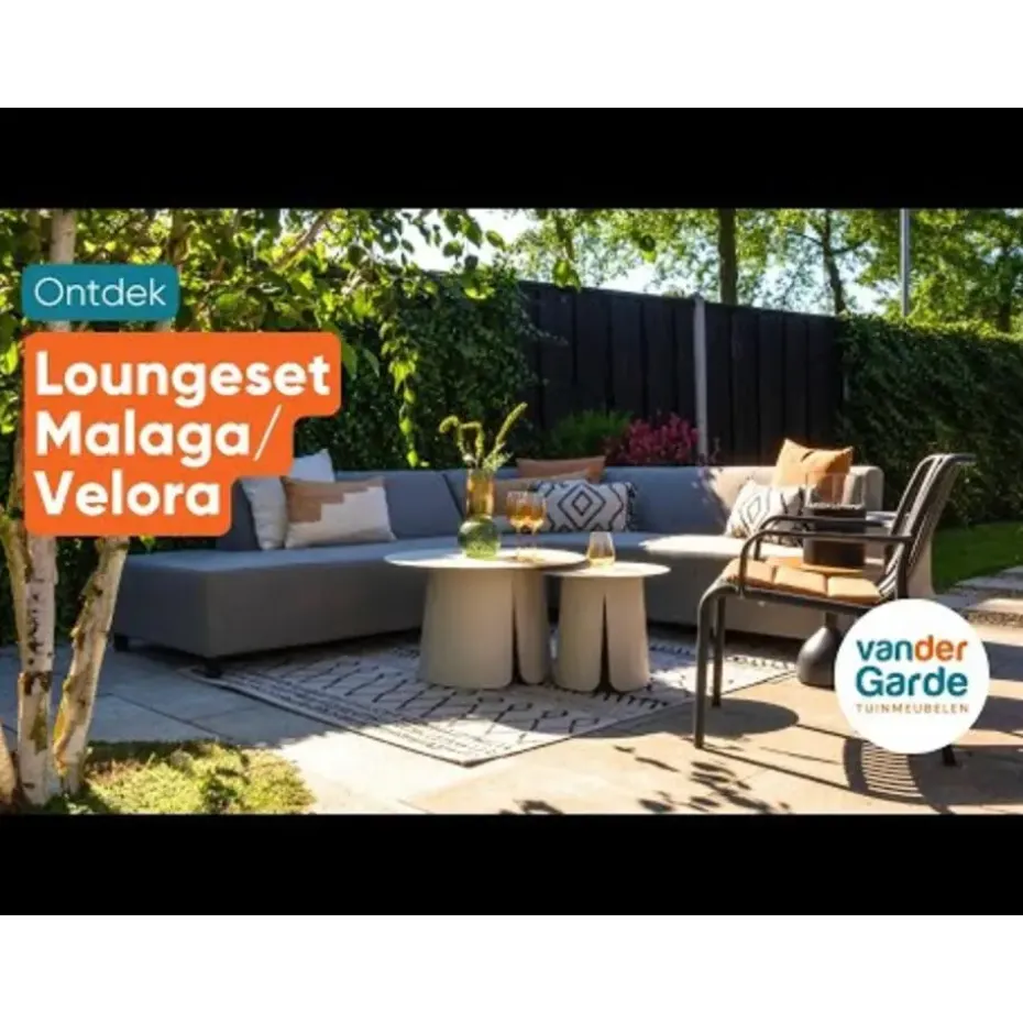 Malaga/Mindo - hoekbank loungeset chaise longue - taupe