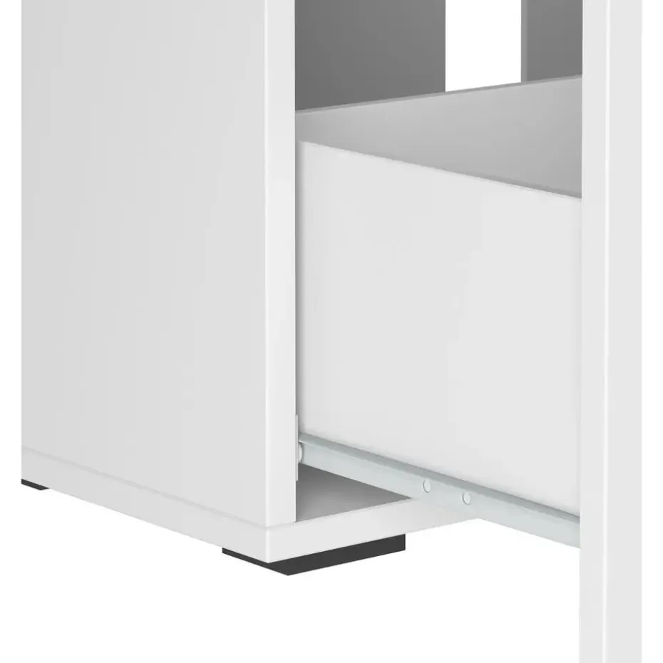 Malika - Wastafelonderkast 80 cm met 1 klep 1 lade in antraciet wit