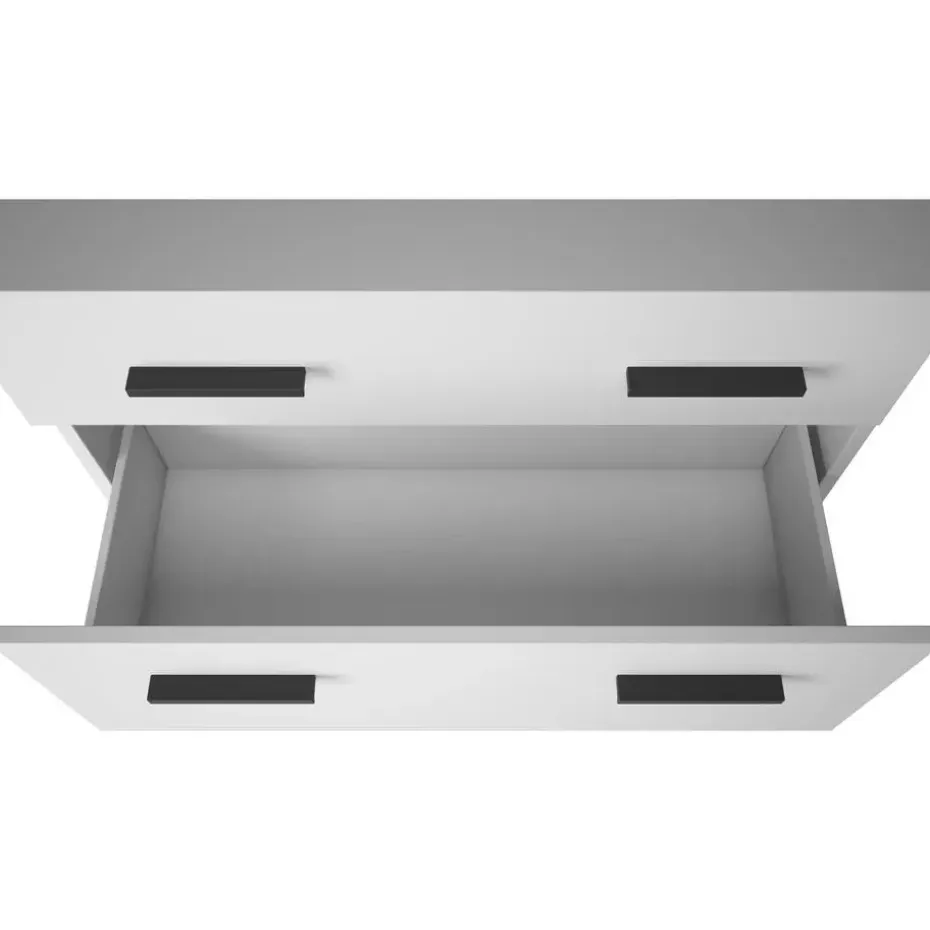 Malika - Wastafelonderkast 80 cm met 1 klep 1 lade in antraciet wit