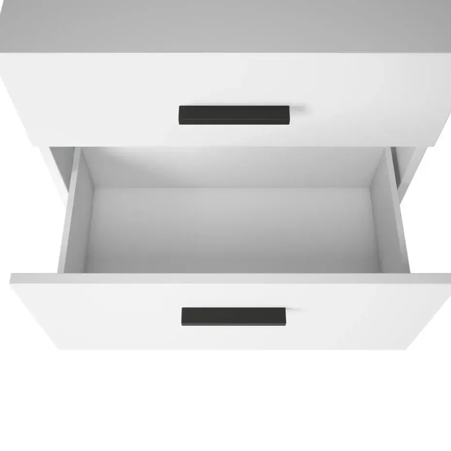 Malika - Wastafelonderkast 60 cm met 1 klep 1 lade in antraciet wit