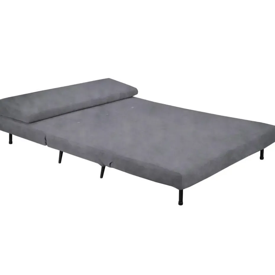 Mallory - Slaapbank 140 cm in antraciet fluweel