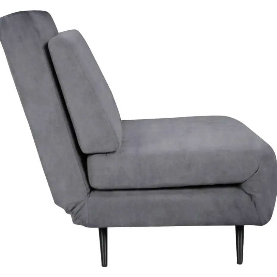 Mallory - Slaapbank 140 cm in antraciet fluweel