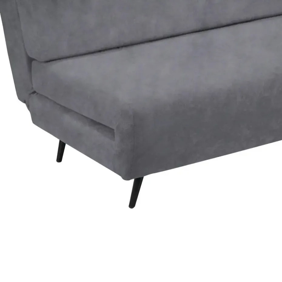 Mallory - Slaapbank 140 cm in antraciet fluweel