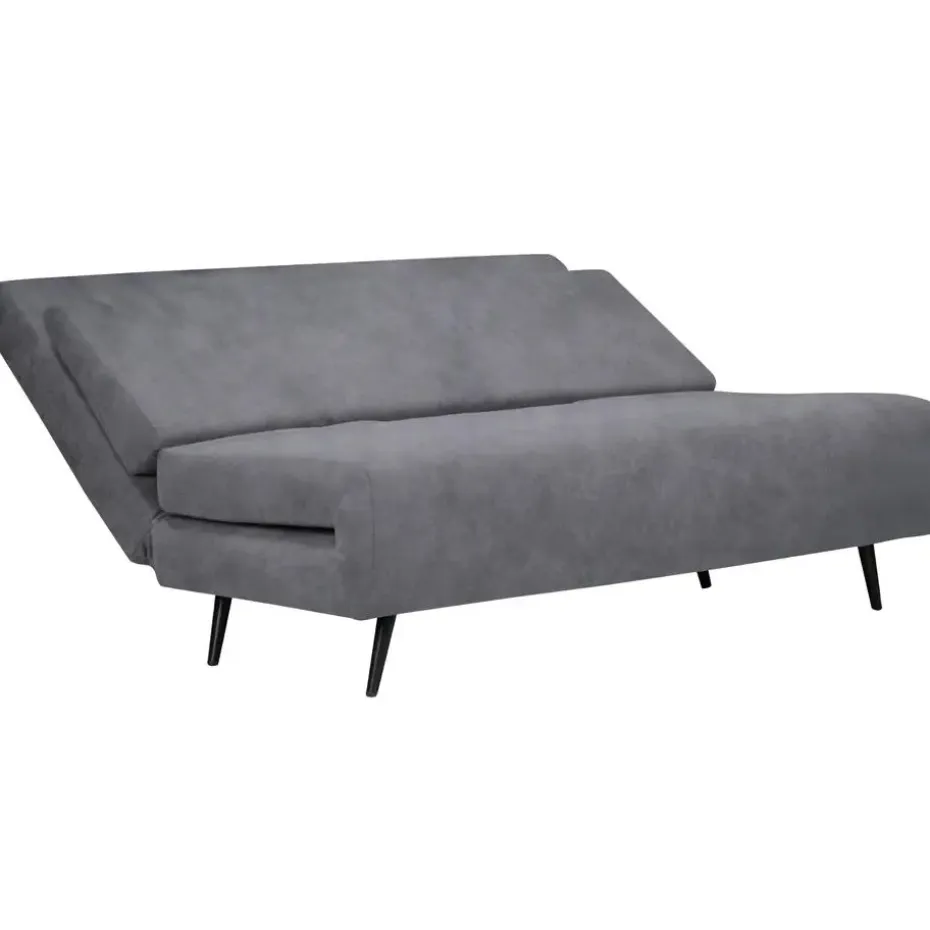 Mallory - Slaapbank 140 cm in antraciet fluweel