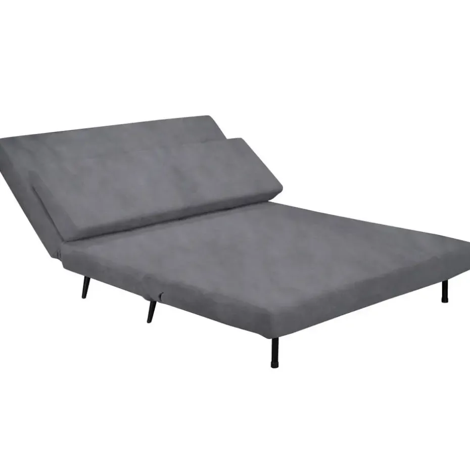 Mallory - Slaapbank 140 cm in antraciet fluweel