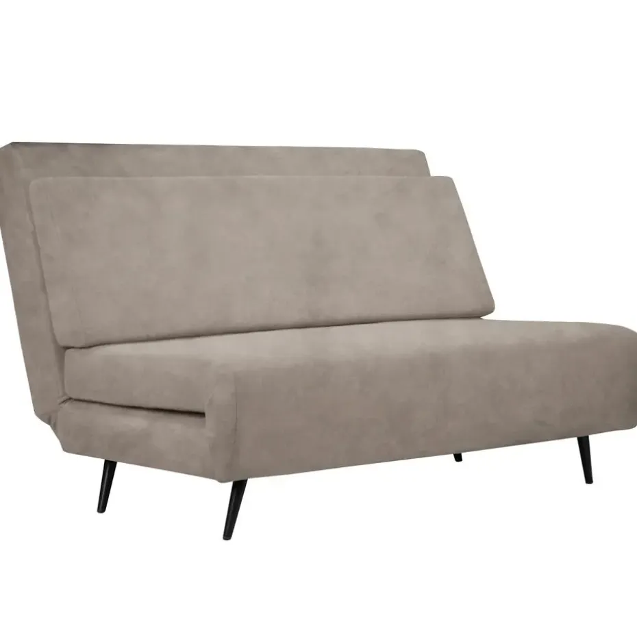 Mallory - Slaapbank 140 cm in taupe fluweel