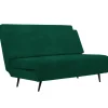 Mallory - Slaapbank 140 cm in donkergroene fluweel