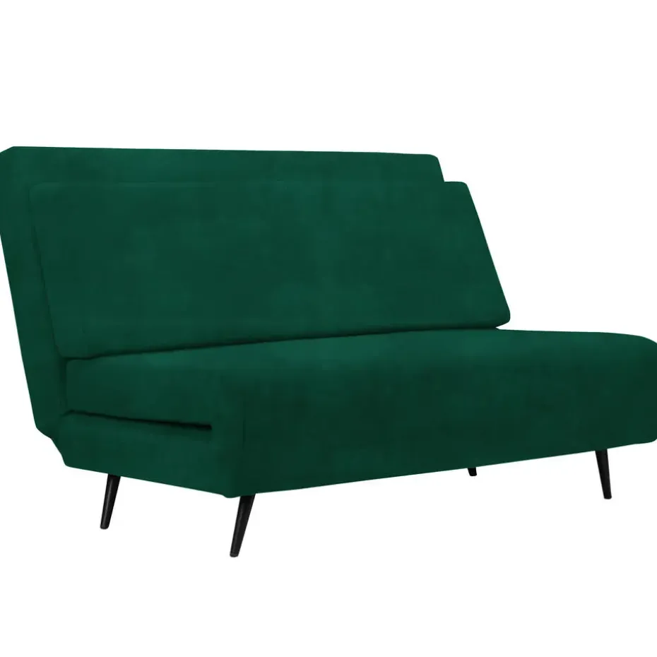 Mallory - Slaapbank 140 cm in donkergroene fluweel