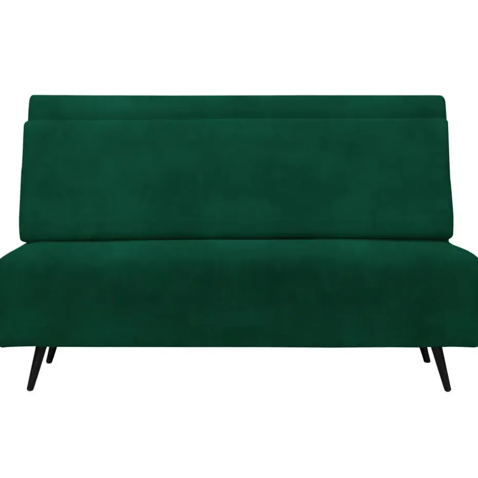 Mallory - Slaapbank 140 cm in donkergroene fluweel