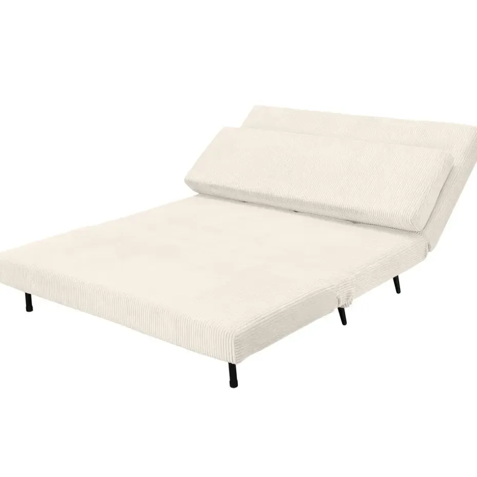 Mallory - Slaapbank 140 cm in crèmekleurige stof