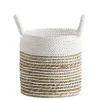 Mand Bologna - naturel/wit - 30xØ28 cm