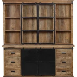 Mangohoutonline - Buffetkast Denver 200x220cm Recht Rechthoekig - Bruin - Mahom