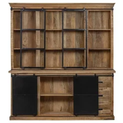 Mangohoutonline - Buffetkast Denver 200x220cm Recht Rechthoekig - Bruin - Mahom