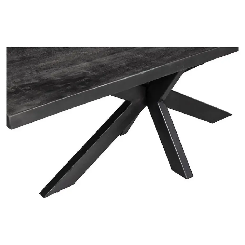 Mangohoutonline - Eettafel Memphis Black 240x100cm Rechthoekig - Zwart - Mahom