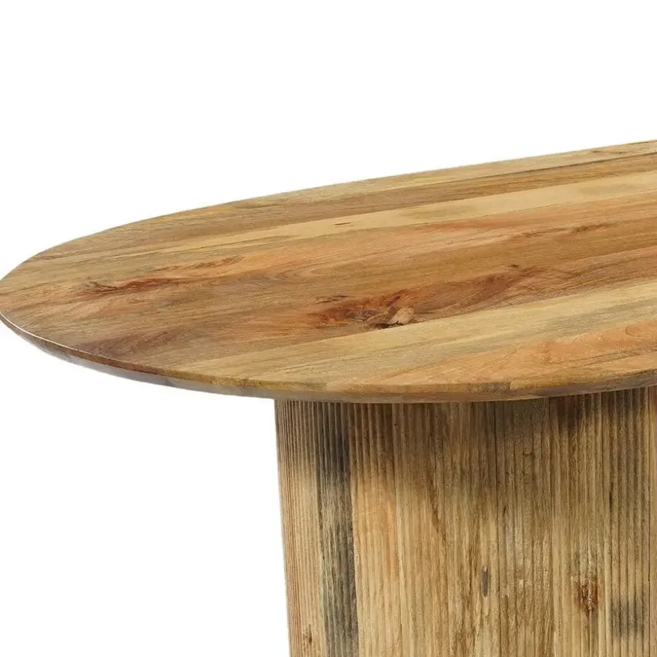 Mangohoutonline - Eettafel Chiara 210x100cm Rechthoekig - Bruin - Mahom