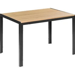 MANN - Eettafel - Lichtbruin/Zwart - 120 x 70 cm - Hout
