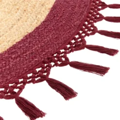 MARTS - Vloerkleed - Donkerrood - 140 cm - Jute