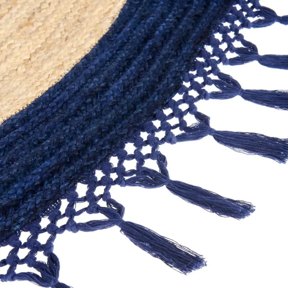 MARTS - Vloerkleed - Donkerblauw - 140 cm - Jute