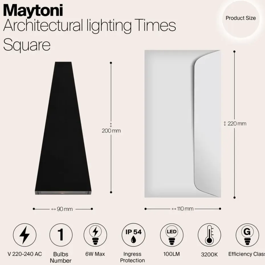 Maytoni Outdoor - Architecturale verlichting Times Square - Zwart