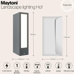 Maytoni Outdoor - Landschapsverlichting Hof - Grafiet