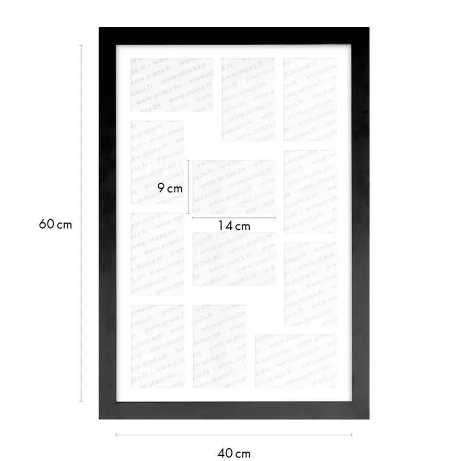 MDF Fotokader - voor 12 Foto's van 10x15cm - Fotolijst 40x60cm - Zwart