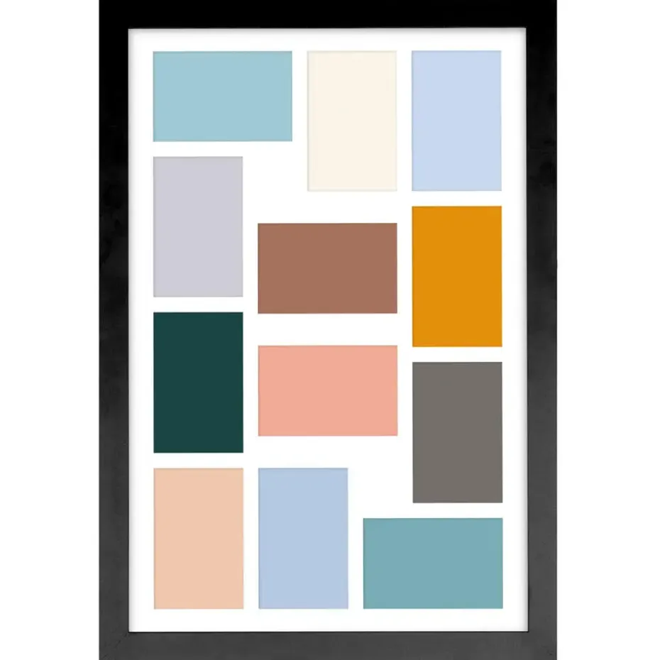 MDF Fotokader - voor 12 Foto's van 10x15cm - Fotolijst 40x60cm - Zwart