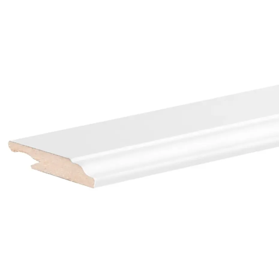 MDF plint - wit frans - 240x1,4x7,5 cm